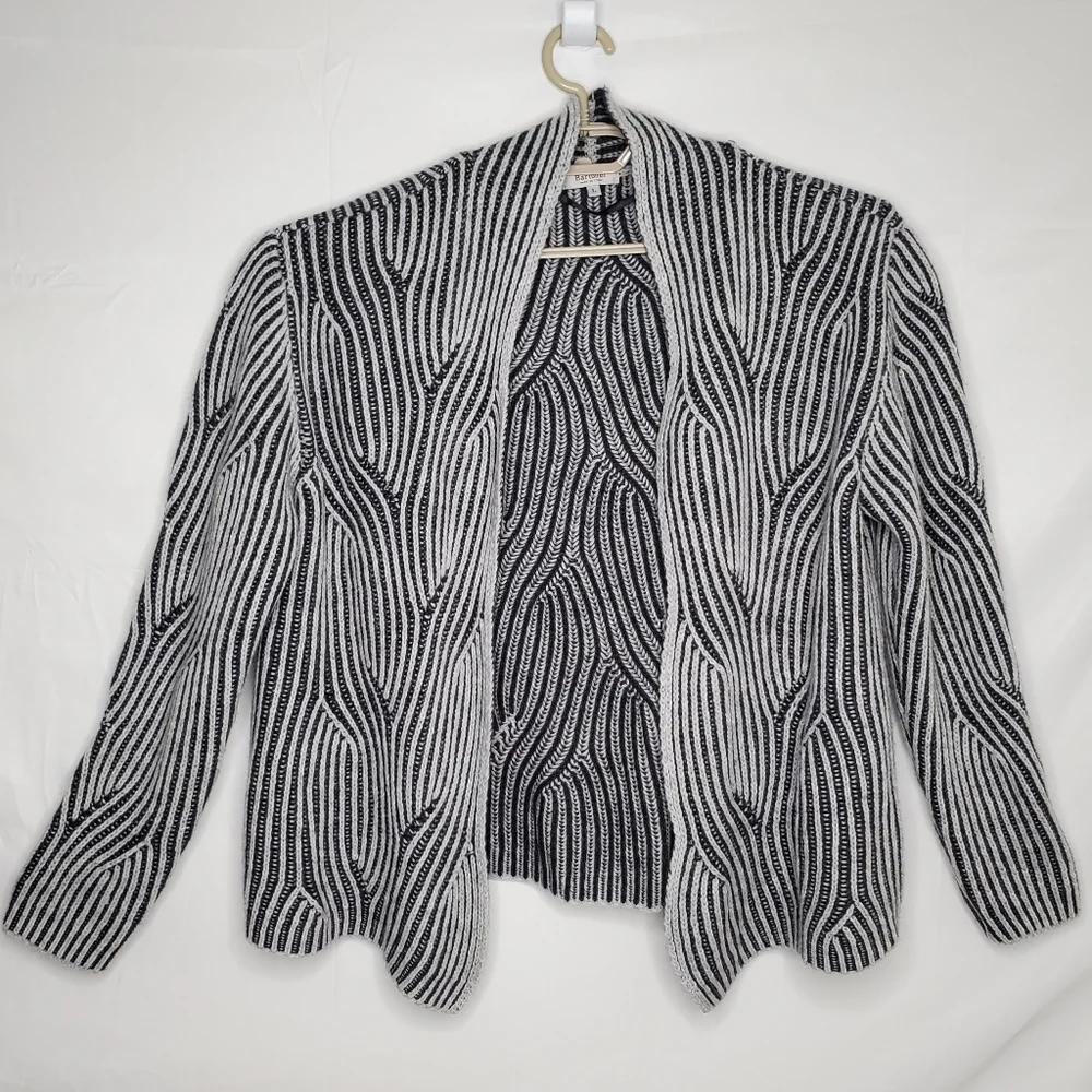 Bartolini Cashmere Wool Blend Cardigan Size L Made in Italy Open Front Sweater - Picture 12 of 12